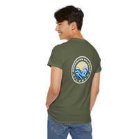 Heavy Cotton T-Shirt with free Canva custom designed logo front and back 