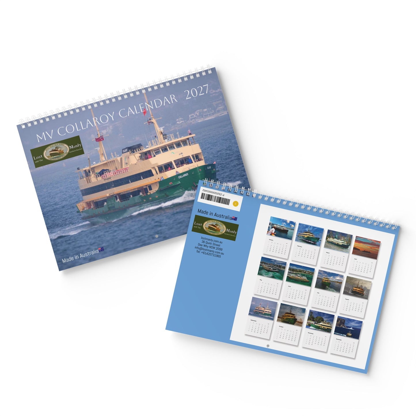 Lost Manly MV Collaroy Wall Calendar 2027