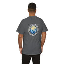 Heavy Cotton T-Shirt with free Canva custom designed logo front and back 
