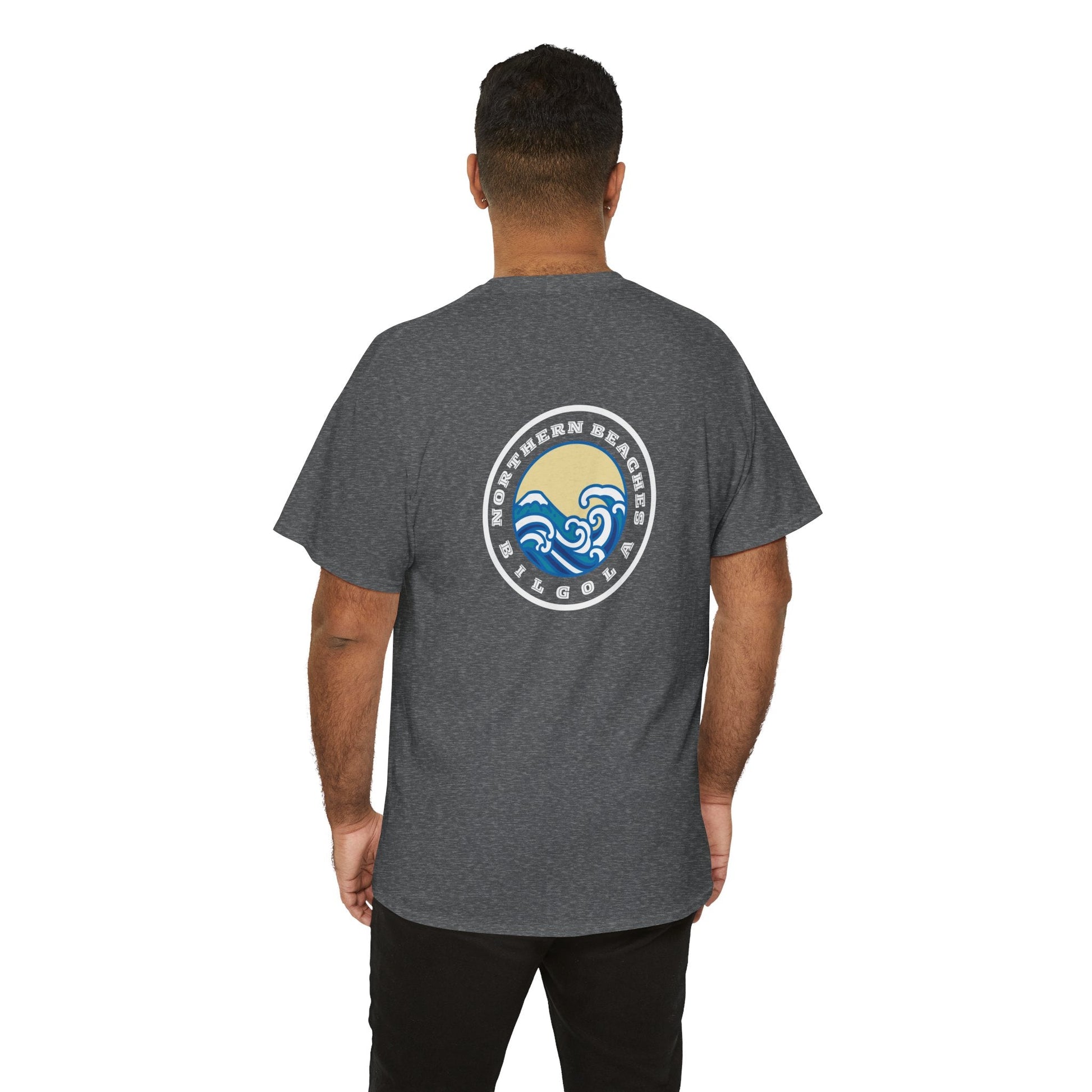 Heavy Cotton T-Shirt with free Canva custom designed logo front and back 