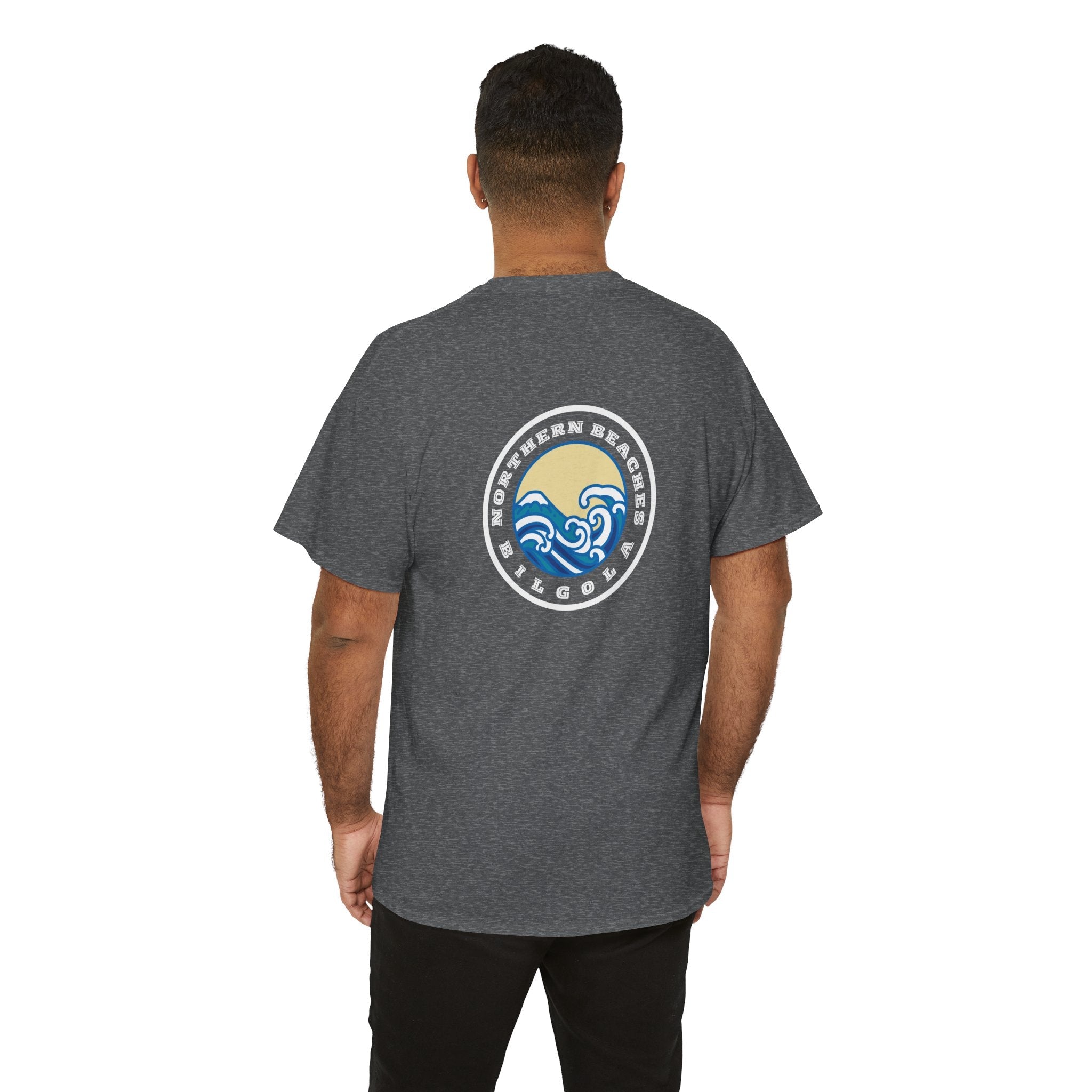 Heavy Cotton T-Shirt with free Canva custom designed logo front and back 