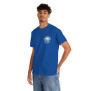 Heavy Cotton T-Shirt with free Canva custom designed logo front and back 