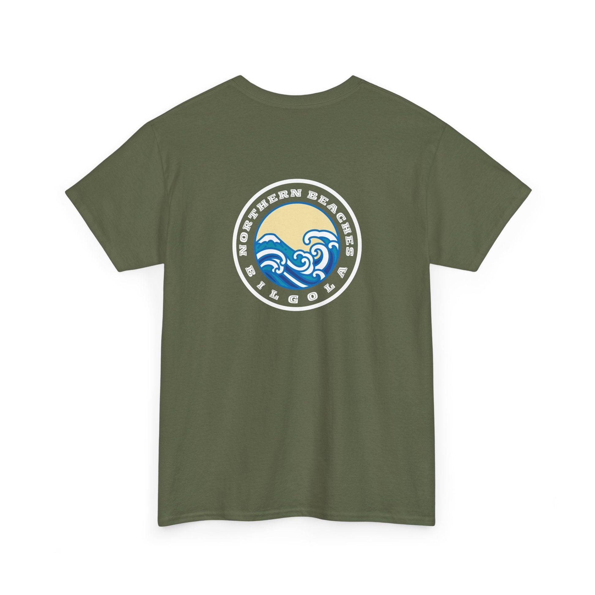 Heavy Cotton T-Shirt with free Canva custom designed logo front and back 