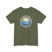 Heavy Cotton T-Shirt with free Canva custom designed logo front and back 