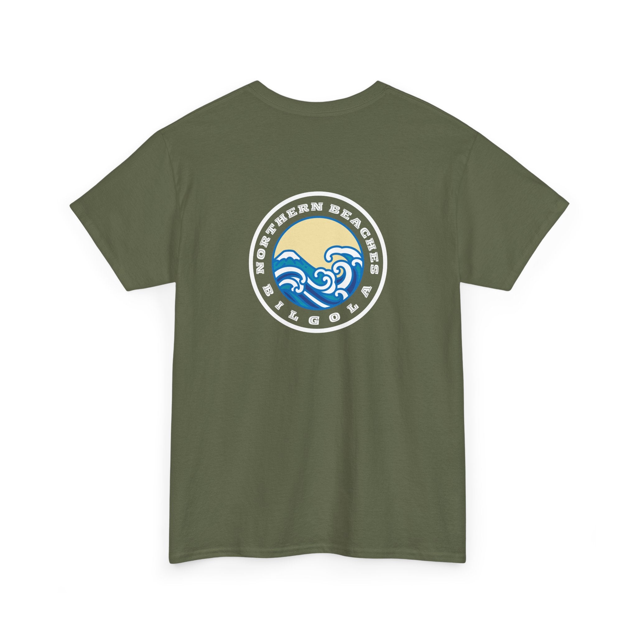 Heavy Cotton T-Shirt with free Canva custom designed logo front and back 