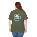 Heavy Cotton T-Shirt with free Canva custom designed logo front and back 