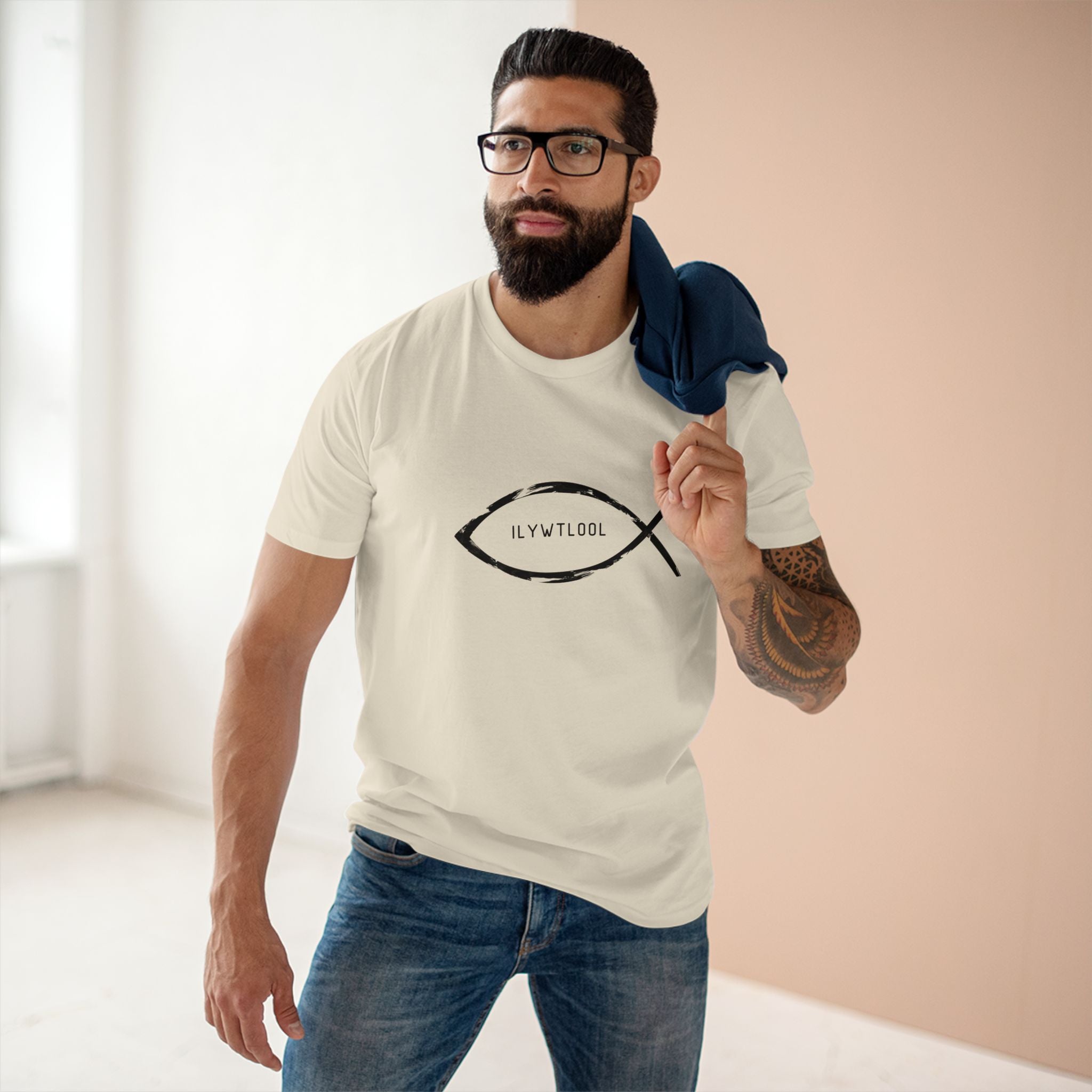 Christian Fish Acronym Adult Tee Printify