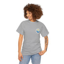 Heavy Cotton T-Shirt with free Canva custom designed logo front and back 