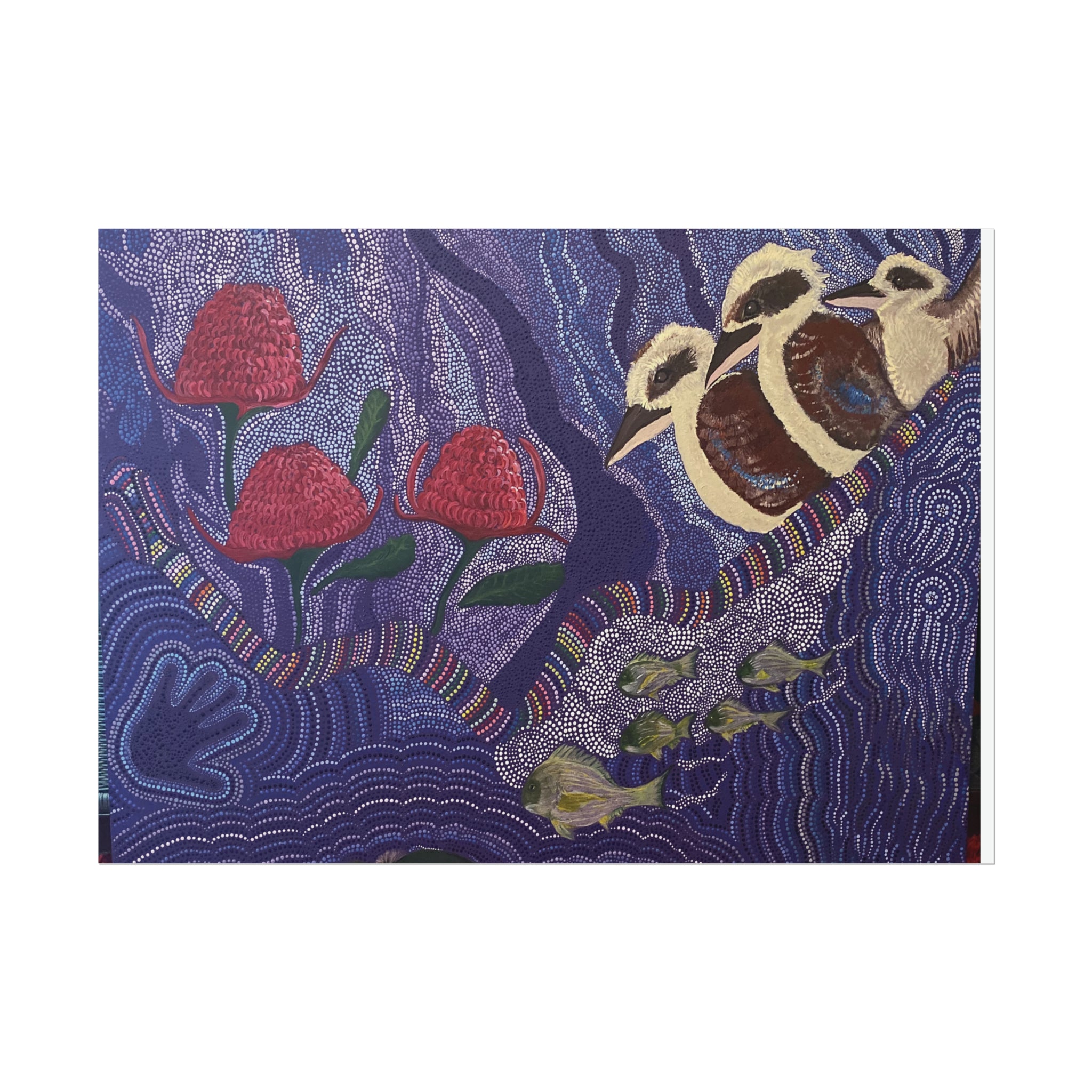 Australian Natives original art by Kim's Dot Paintings Rolled Posters - Lost Manly Shop