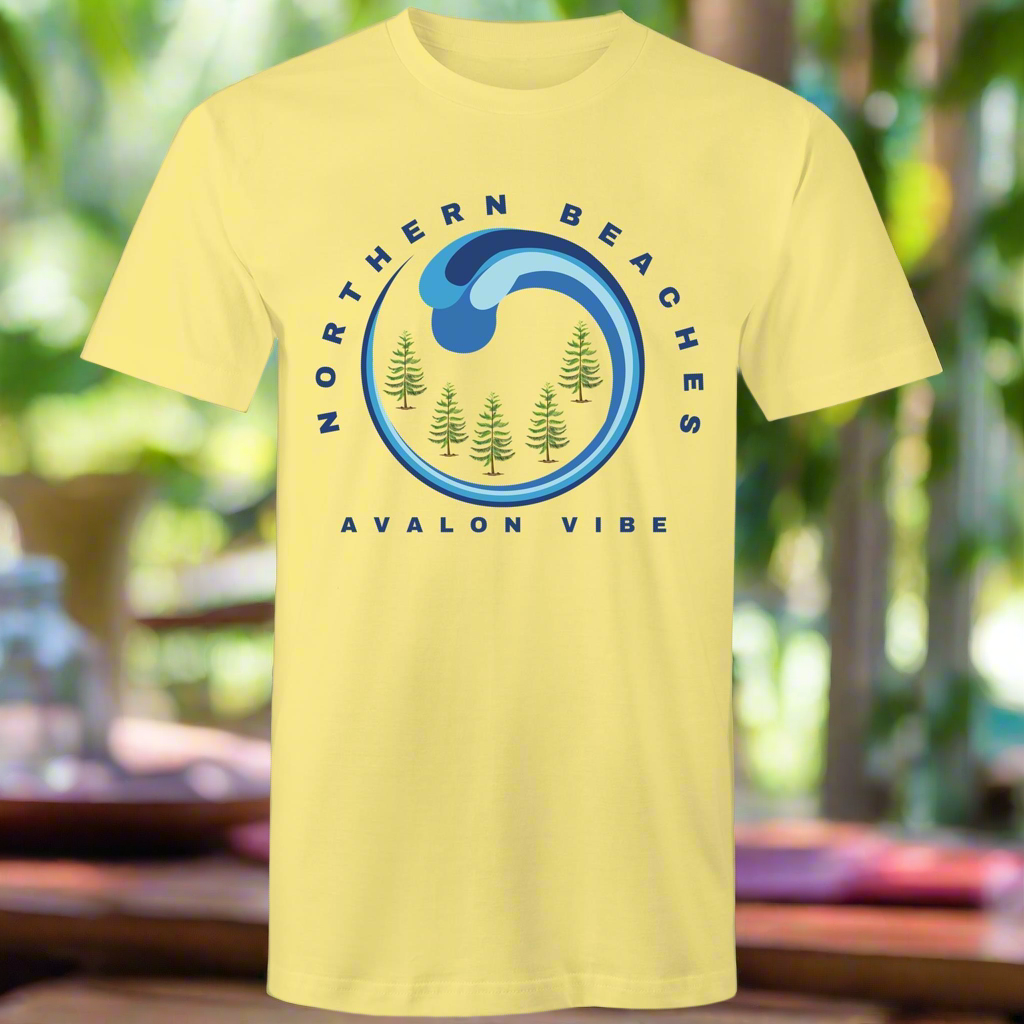 Cotton T-Shirt Northern Beaches Avalon Vibe logo - Lost Manly Shop