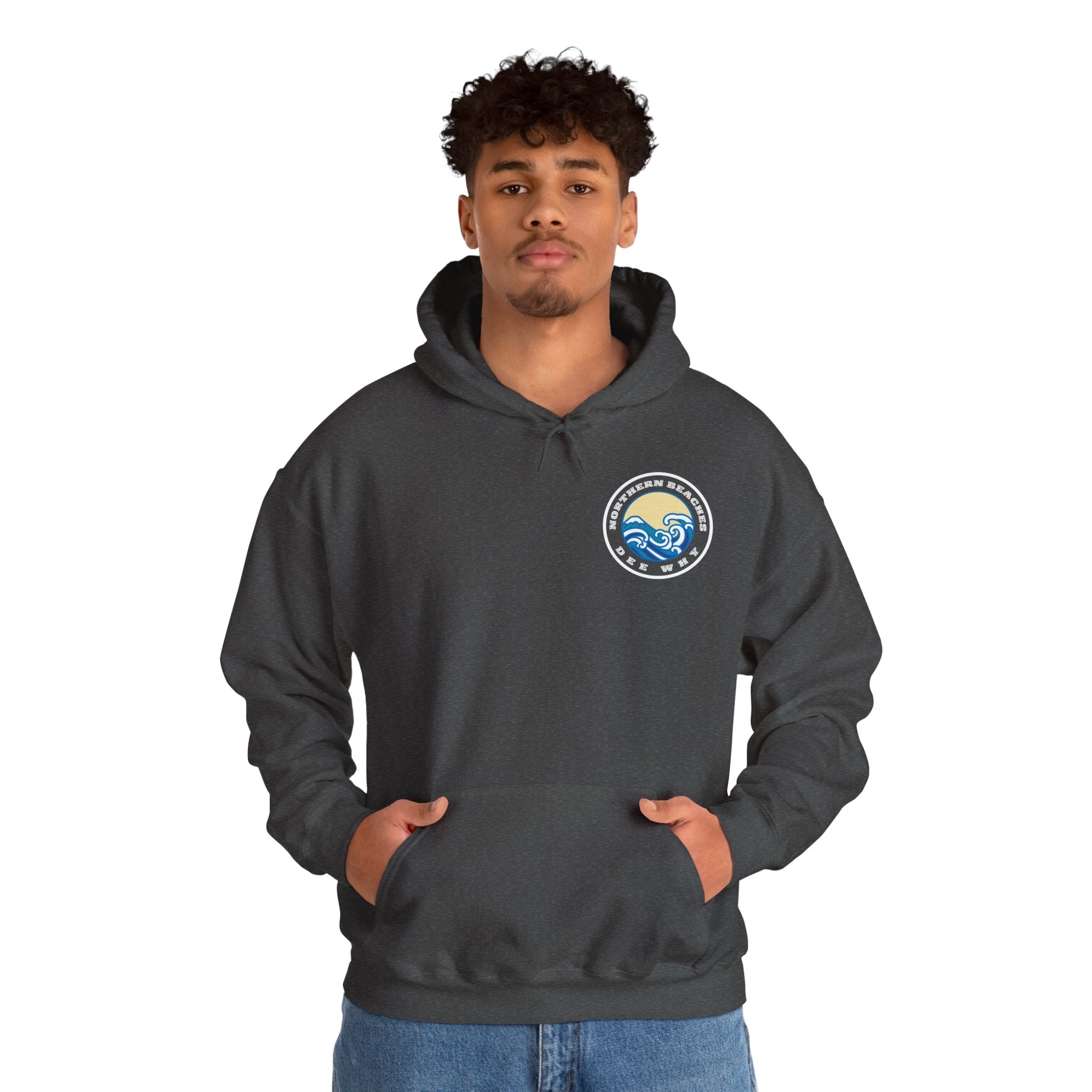 Hoodie custom logo front back Northern Beaches Dee Why 