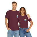 Heavy Cotton T-Shirt with free Canva custom designed logo front and back 