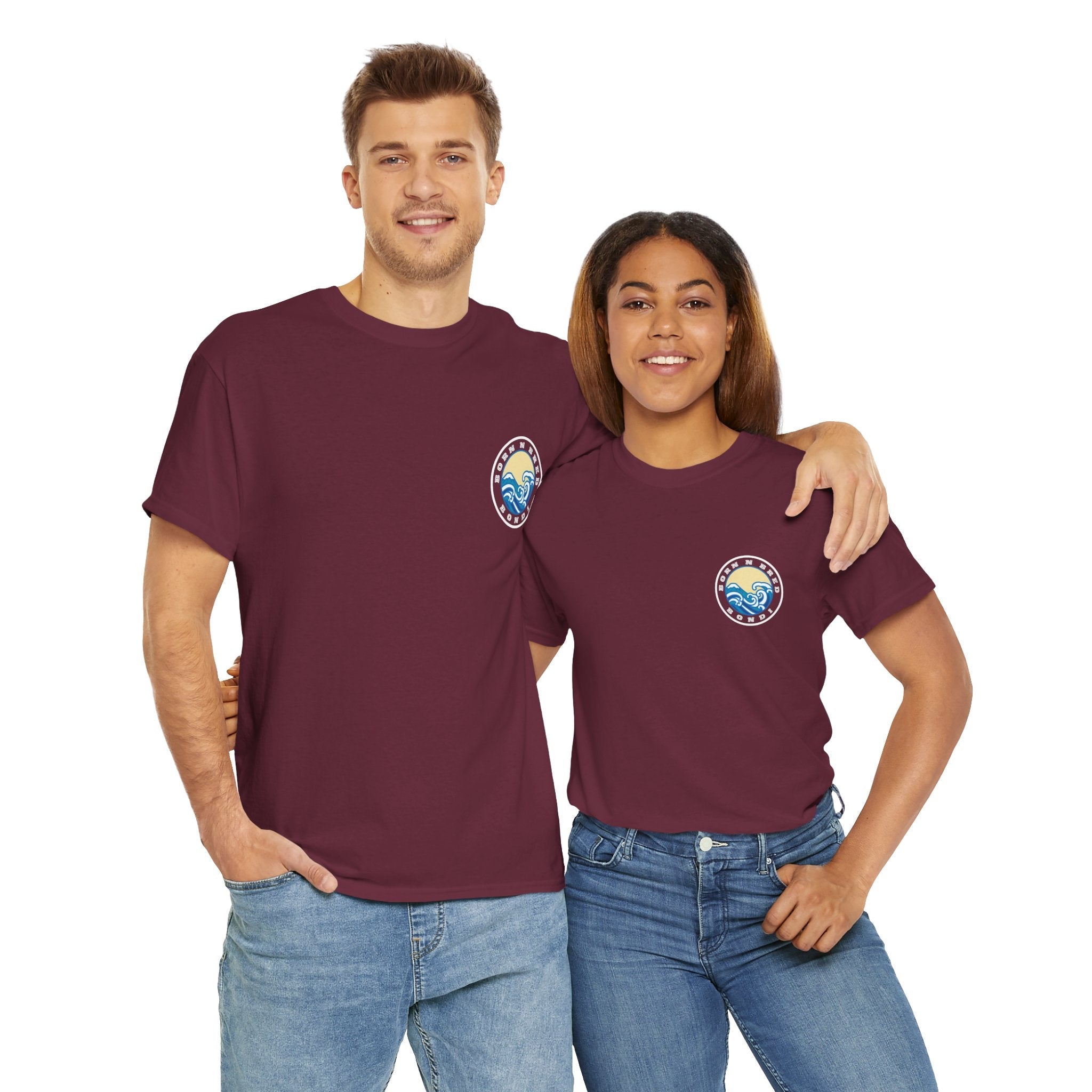 Heavy Cotton T-Shirt with free Canva custom designed logo front and back 