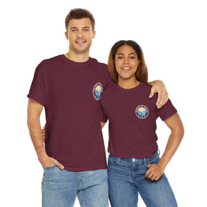 Heavy Cotton T-Shirt with free Canva custom designed logo front and back 