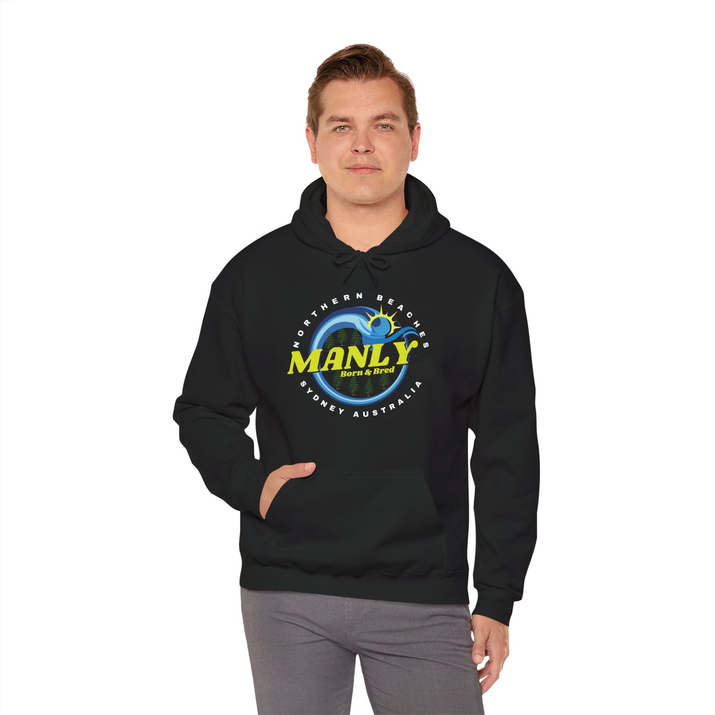 Lost Manly custom logo Manly Beach Surf Hoodie – Sydney Australia Vintage Surf Crest Hoodie - Lost Manly Shop