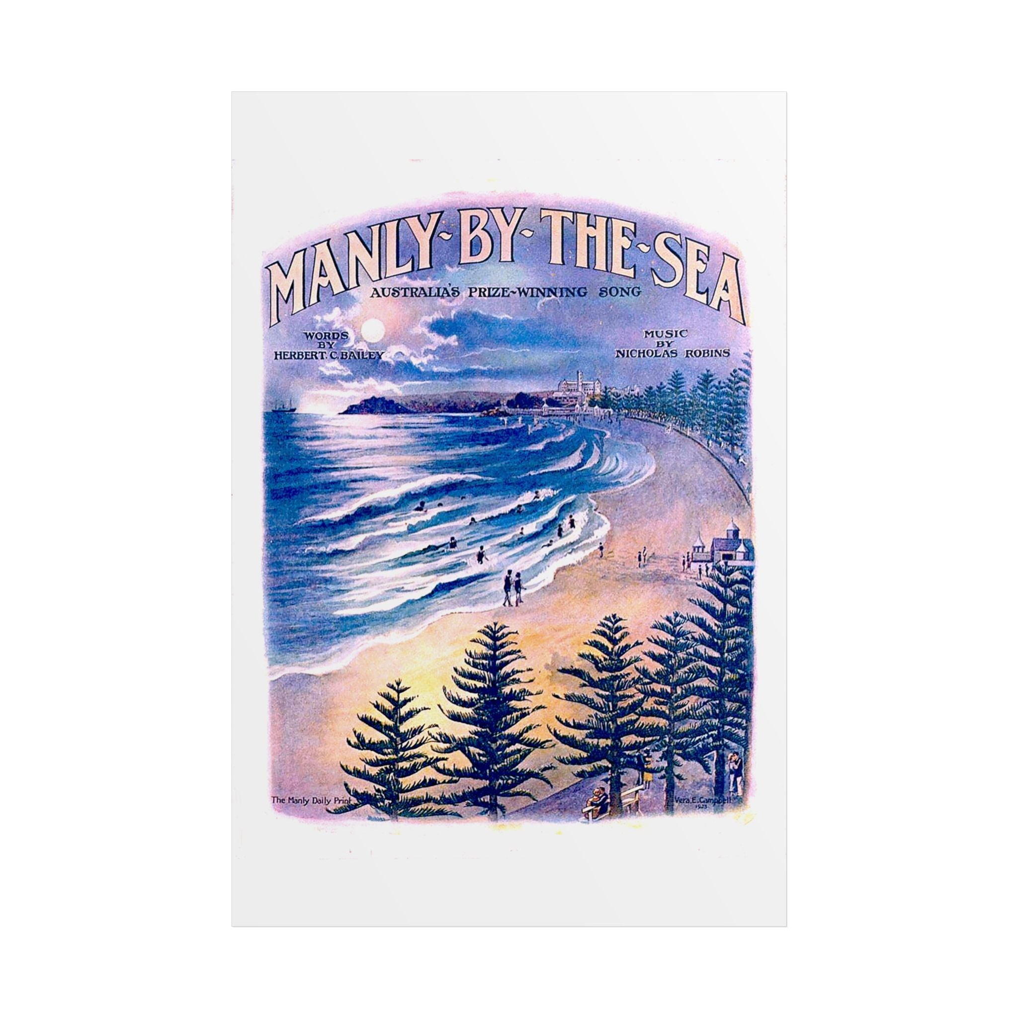 Vintage Poster 'Manly by the Sea' 1924 Printify