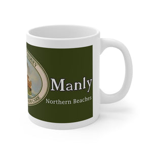 Ceramic Coffee Cups with Lost Manly Logo celebrating our 10 year anniversary Printify