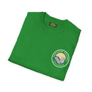 Collaroy custom logo front and sleeve. Lost Manly label. Unisex Soft style T-Shirt Printify