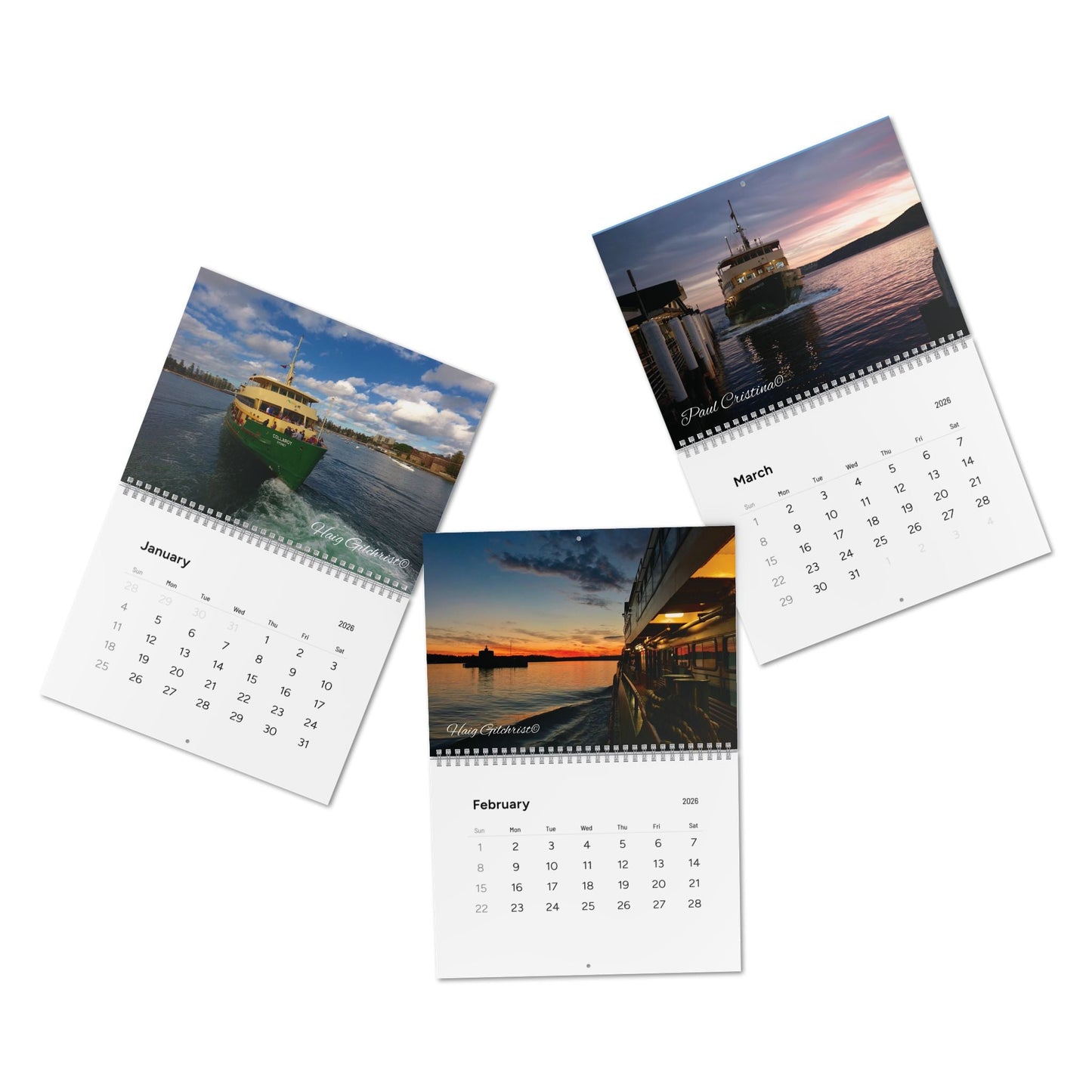 Riding the Manly Ferries Sydney Harbour 2026 Wall Calendar 