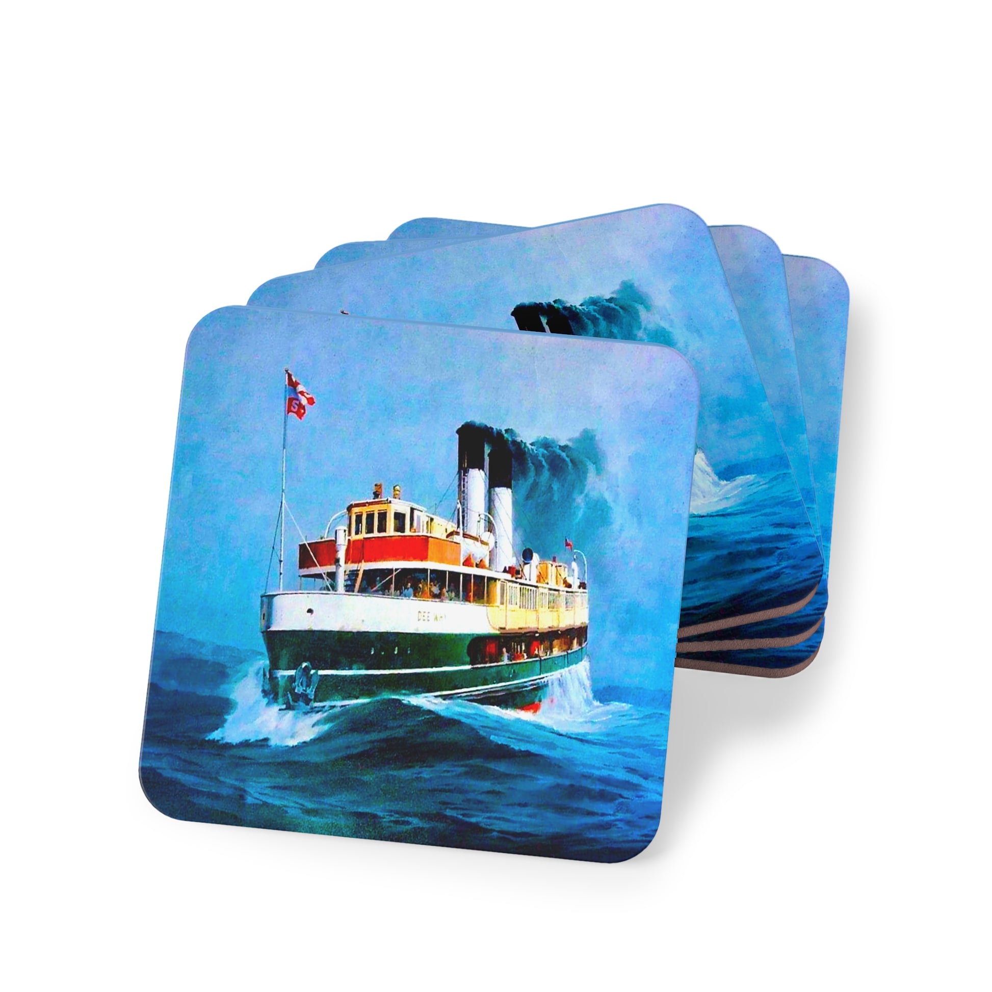 Coaster Set - 'Dee Why' Ferry Painting by Phil Belbin - Lost Manly Shop
