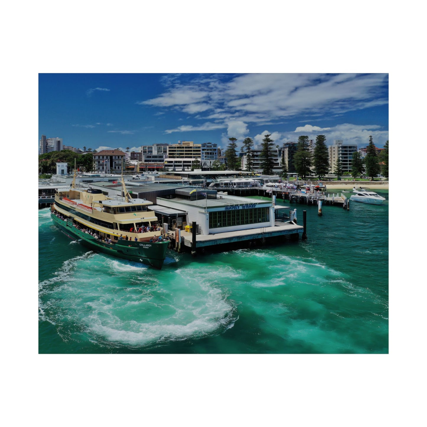 MV Collaroy at Manly Wharf Photography by Haig Gilchrist -  Ferry Harbour Poster — Coastal Travel Wall Art