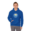 Hoodie with free Canva custom design logo front back Bondi bnb/Bilgola 