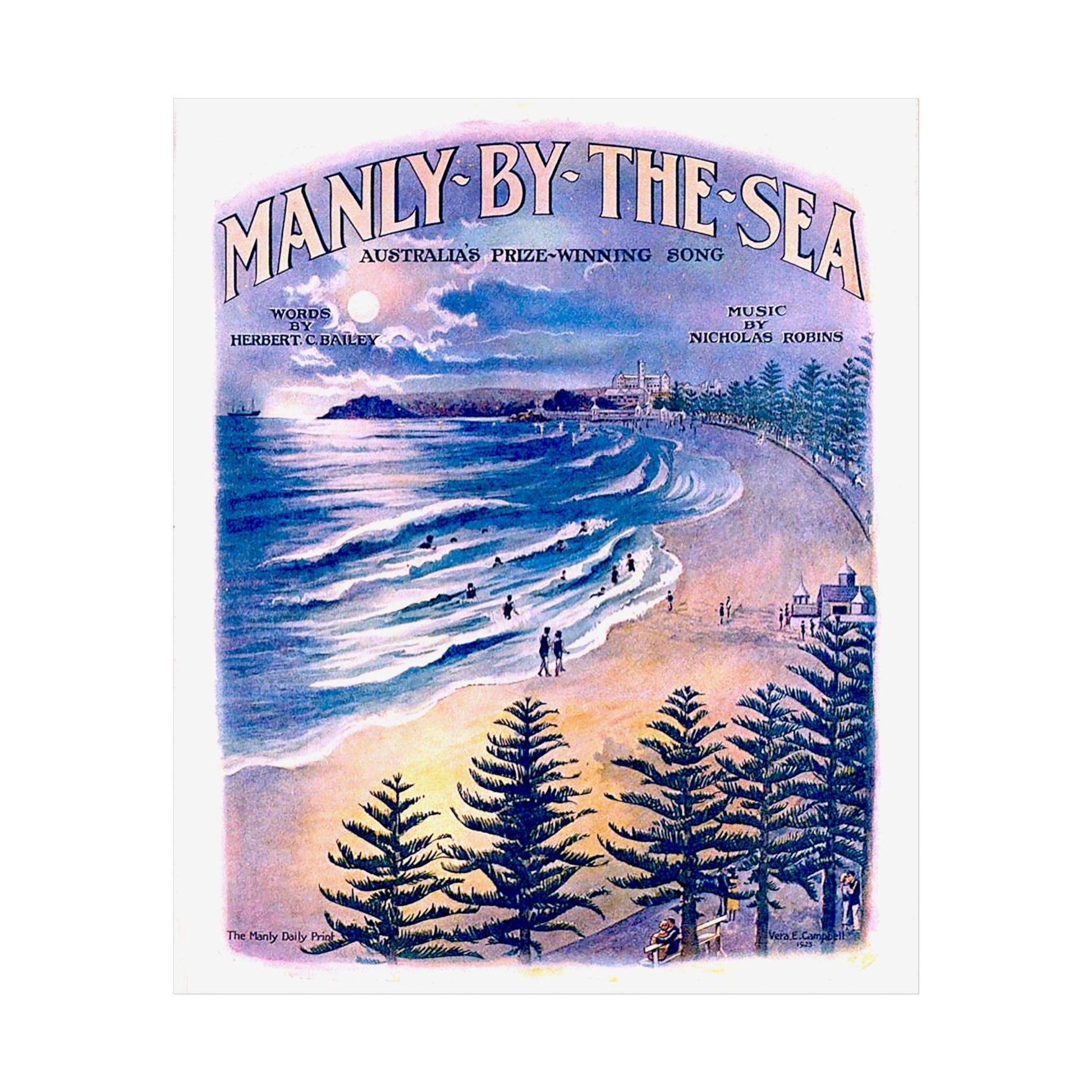 Vintage Poster 'Manly by the Sea' 1924 - Lost Manly Shop
