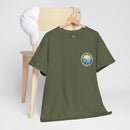 Heavy Cotton T-Shirt with free Canva custom designed logo front and back 