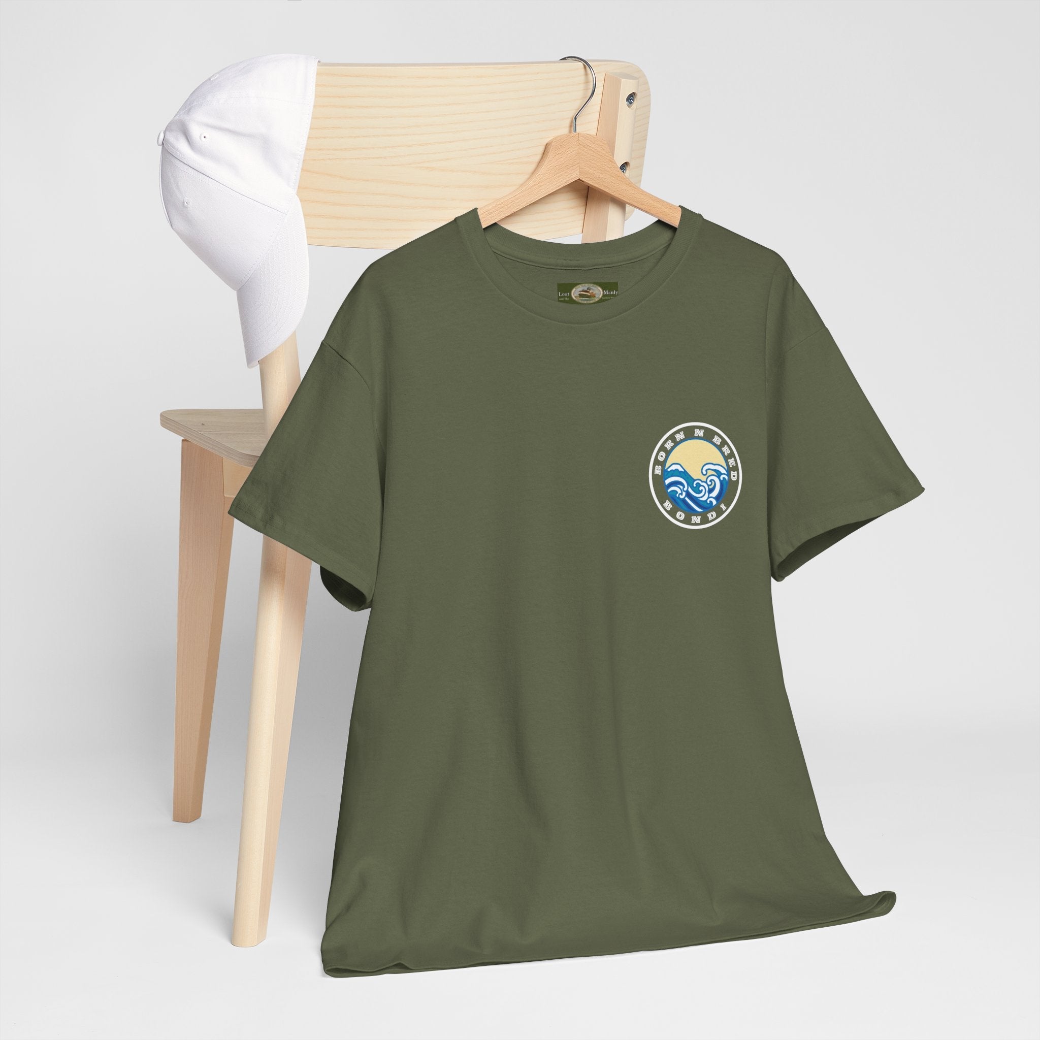Heavy Cotton T-Shirt with free Canva custom designed logo front and back 