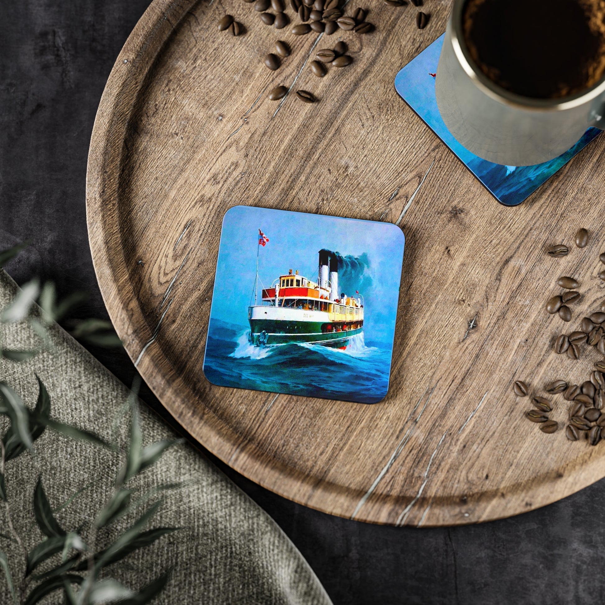Coaster Set - 'Dee Why' Ferry Painting by Phil Belbin - Lost Manly Shop