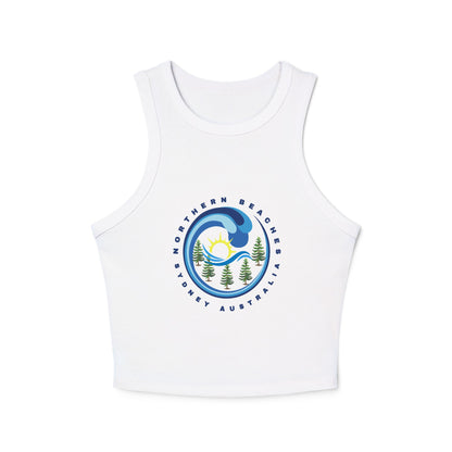 Lost Manly custom logo edition Women's Racer Tank — Sunrise Mountain Wave Graphic - Lost Manly Shop