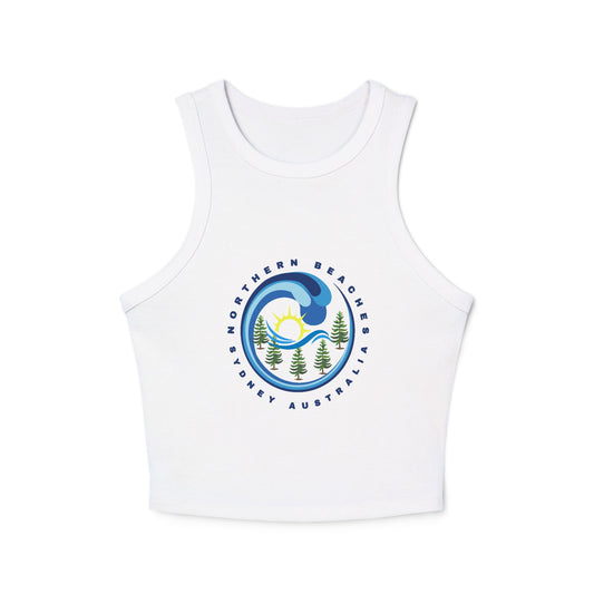 Lost Manly custom logo edition Women's Racer Tank — Sunrise Mountain Wave Graphic - Lost Manly Shop
