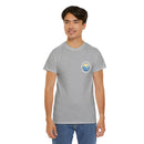 Heavy Cotton T-Shirt with free Canva custom designed logo front and back 