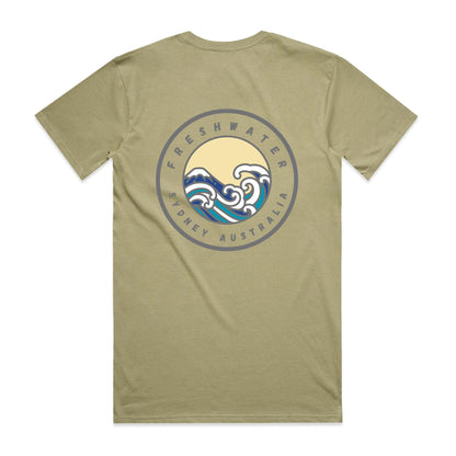 Freshwater Sydney Australia custom double logo collection Comfy Cotton Tee - Lost Manly Shop