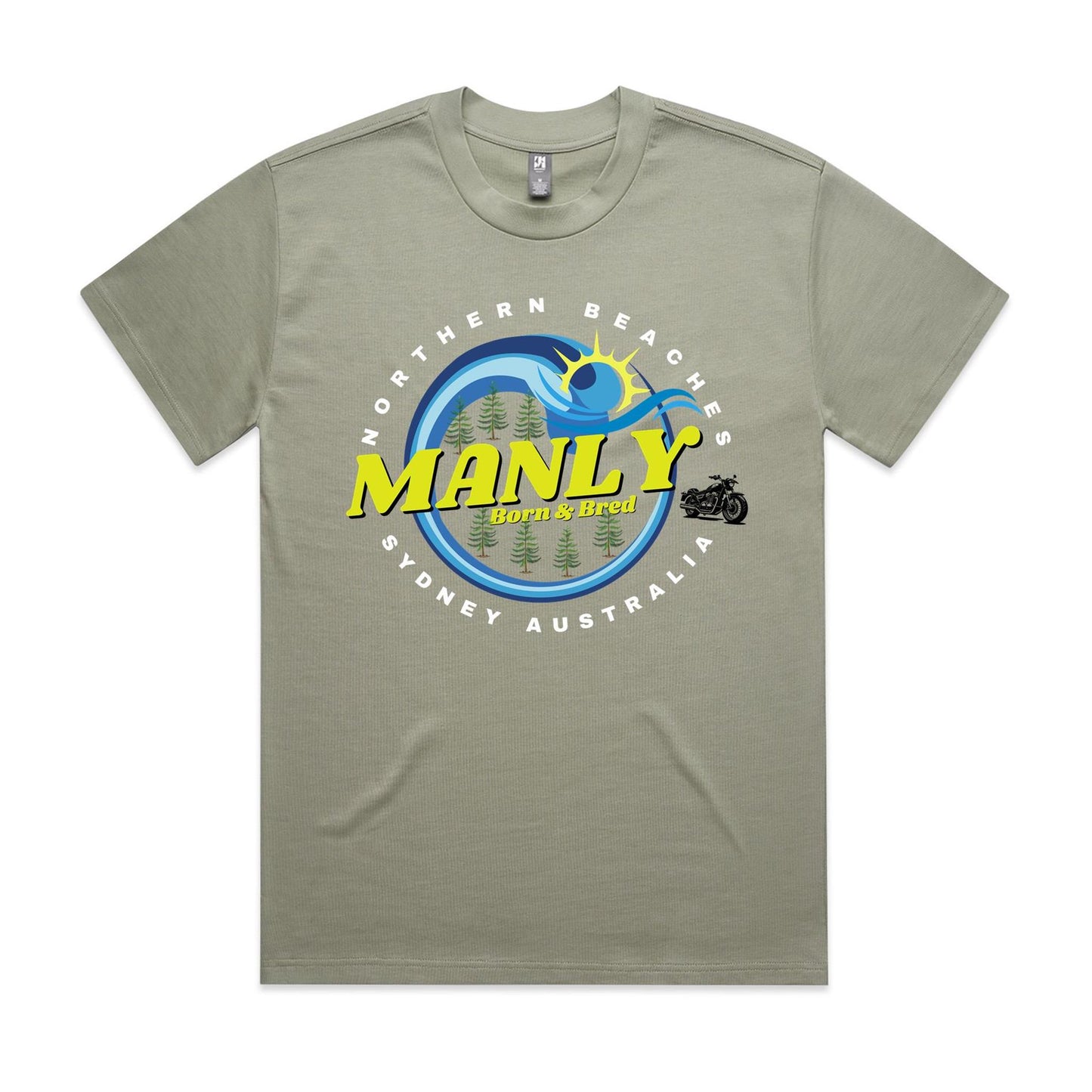 Lost Manly custom logo The Manly Barry Born & Bred edition AS Colour Heavy Tee - Lost Manly Shop