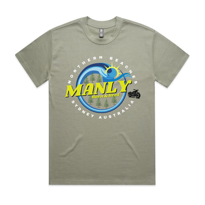 Lost Manly custom logo The Manly Barry Born & Bred edition AS Colour Heavy Tee - Lost Manly Shop