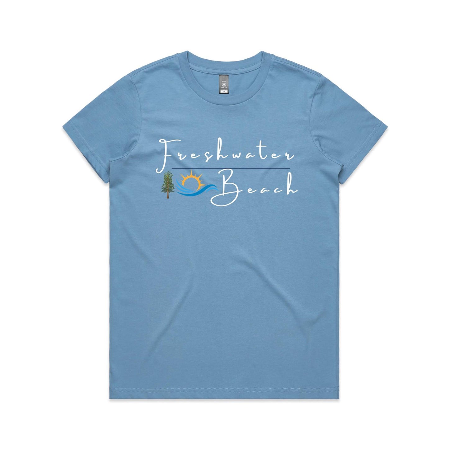 Lost Manly custom logo Manly Beach edition AS Colour Women's Maple Tee - Lost Manly Shop