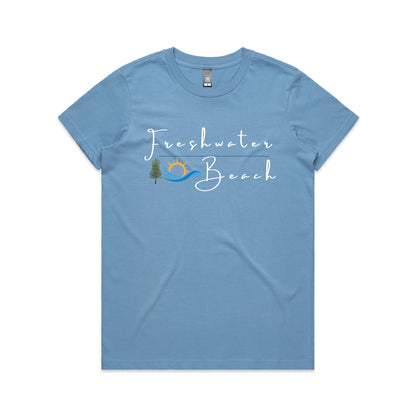 Lost Manly custom logo Manly Beach edition AS Colour Women's Maple Tee - Lost Manly Shop