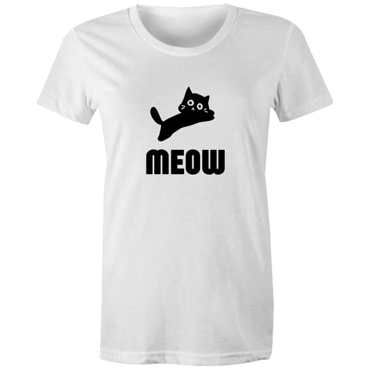 Women's Maple Tee Meow Print 