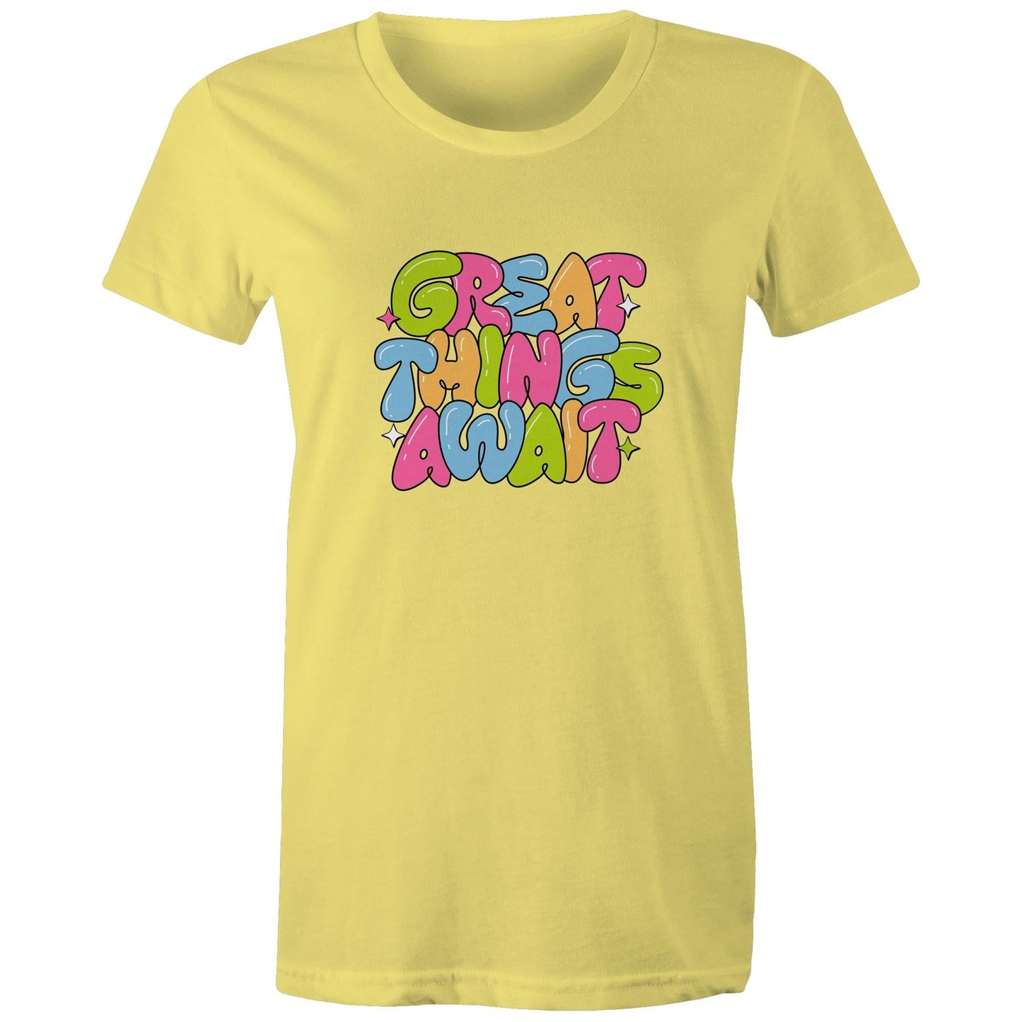 Women's Maple Tee Great Things Await 
