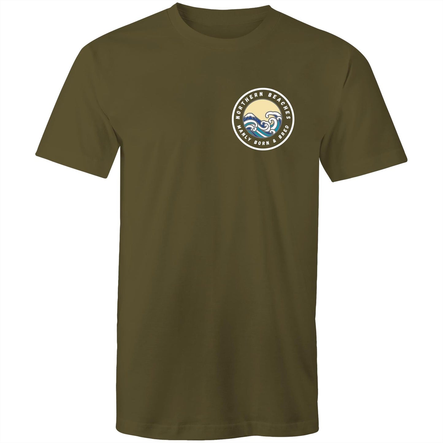 Mens T-Shirt Northern Beaches Manly Born & Bred custom logo 