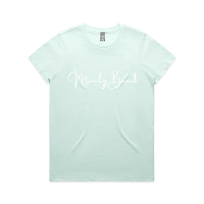 Lost Manly custom logo Manly Beach edition AS Colour Women's Maple Tee - Lost Manly Shop
