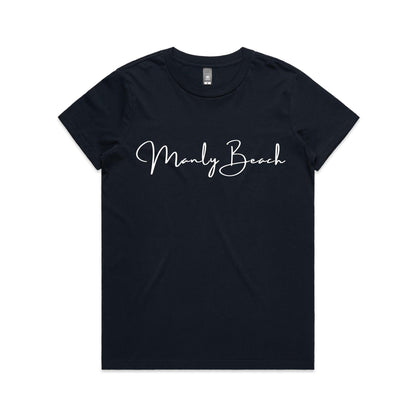 Lost Manly custom logo Manly Beach edition AS Colour Women's Maple Tee - Lost Manly Shop