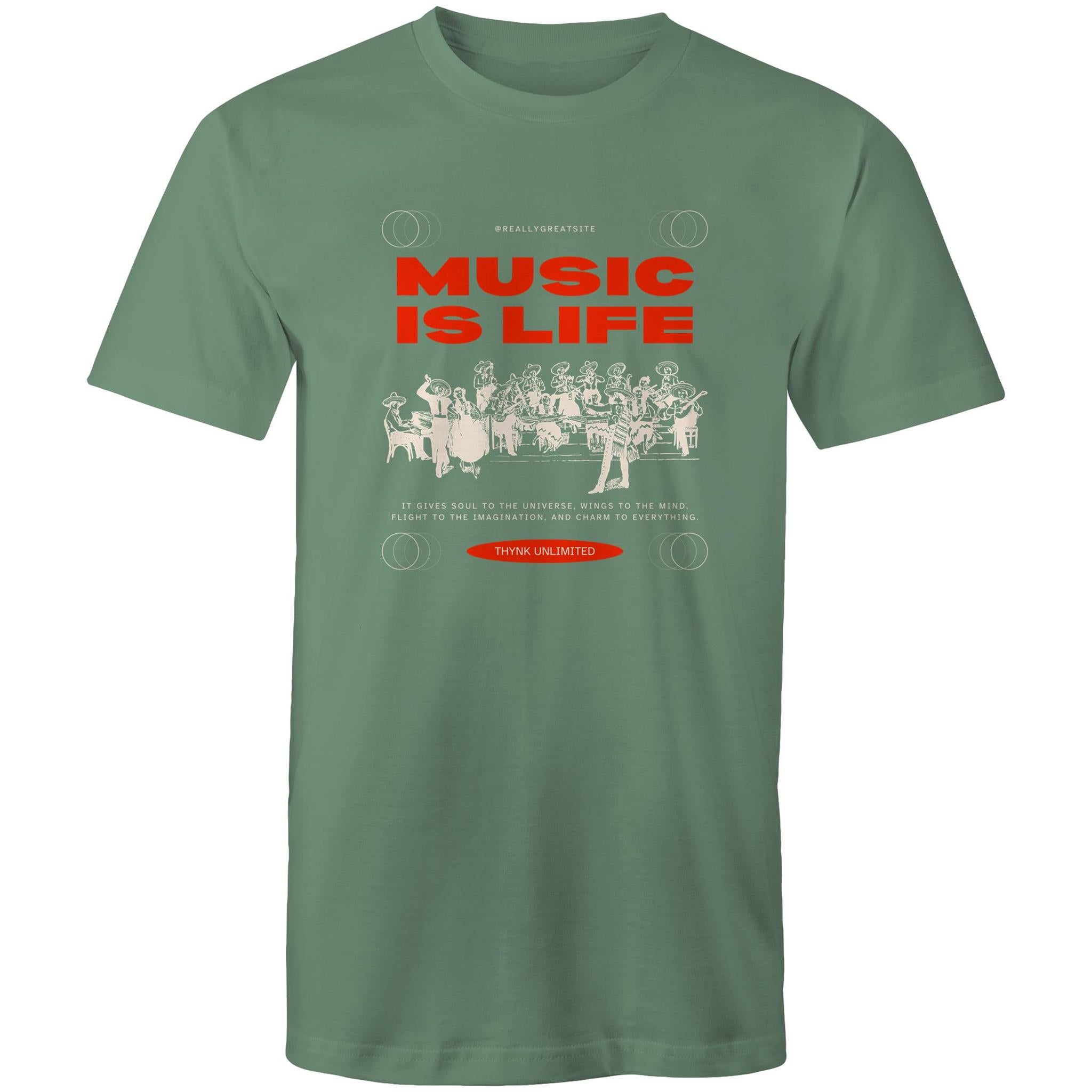 Mens T-Shirt Music is Life 