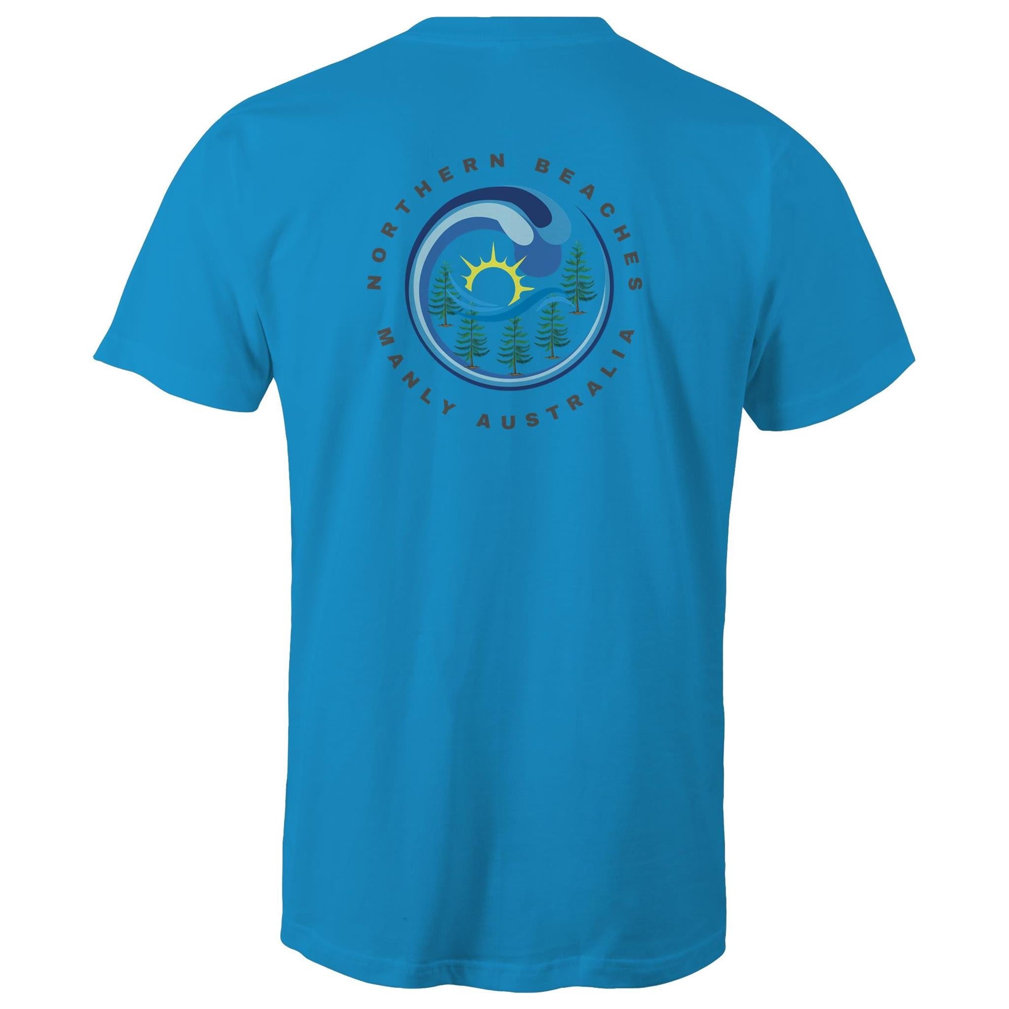 Northern Beaches Manly Australia front and back logo on AS Colour Staple Cotton Adult T-Shirt Ogo Merch