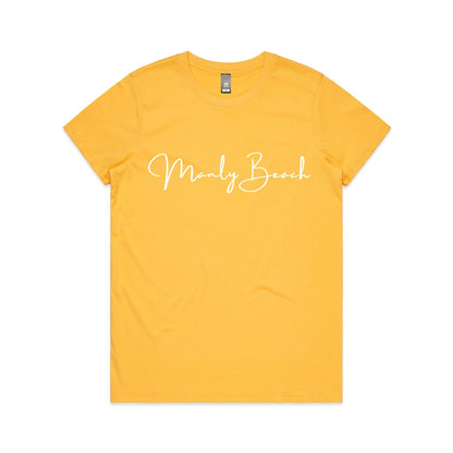 Lost Manly custom logo Manly Beach edition AS Colour Women's Maple Tee - Lost Manly Shop
