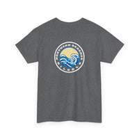 Heavy Cotton T-Shirt with free Canva custom designed logo front and back 