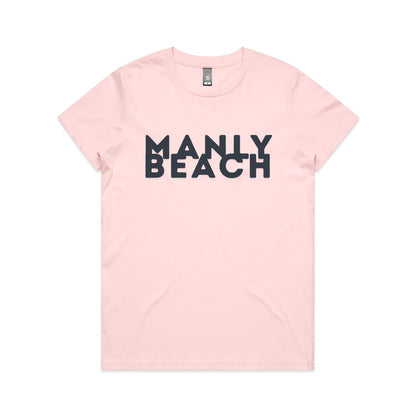 Lost Manly custom logo Manly Beach edition AS Colour Women's Maple Tee - Lost Manly Shop