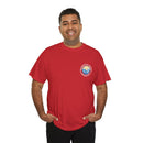 Heavy Cotton T-Shirt with free Canva custom designed logo front and back 