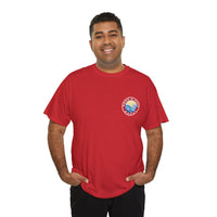 Heavy Cotton T-Shirt with free Canva custom designed logo front and back 